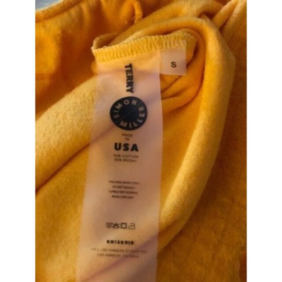 NWT SIMON MILLER GOLDEN YELLOW RETRO LOA WIDE LEG TERRY CLOTH PANTS SIZE SMALL - Picture 10 of 11